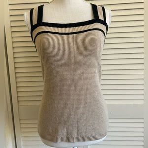 Salvatore Ferragamo Beige and Black Tank Top